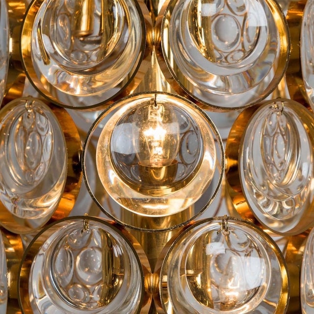 Gold-Plated and Crystal Floor Lamp attributed to Palwa, 1960s For Sale - Image 6 of 9