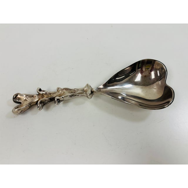 1990s Vintage Michael Aram & Maryse Boxer 'I Love You' Coral Handled Silver-Plated 3-Piece Serving Cutlery Set For Sale - Image 5 of 11