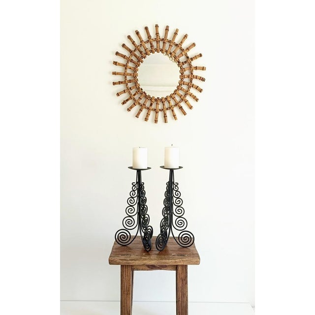Large Spanish Cortijo Style Black Forged Iron Candelabras, Spain, 1970s, Set of 2 For Sale - Image 10 of 18