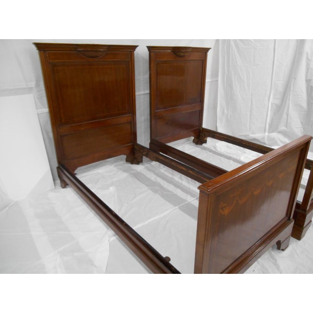 French Style Inlaid Twin Beds A Pair Chairish
