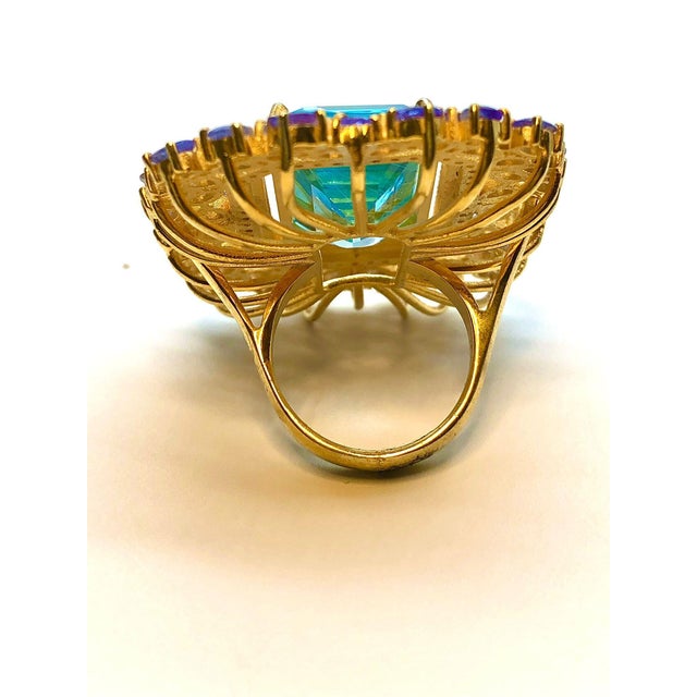 Bochic "Orient" Vintage Tanzanite, Topaz & Diamond Ring Set In 18K & Silver For Sale - Image 18 of 18