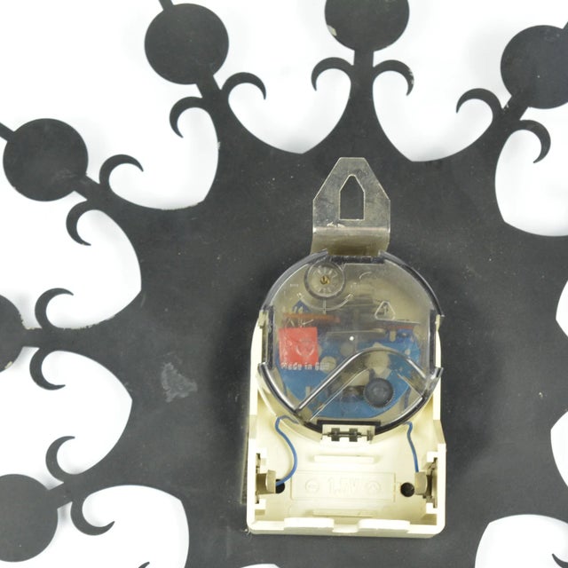 1970s Mid-Century Modern Hanging Clock, Sun Type, Weimar, Germany For Sale - Image 9 of 12