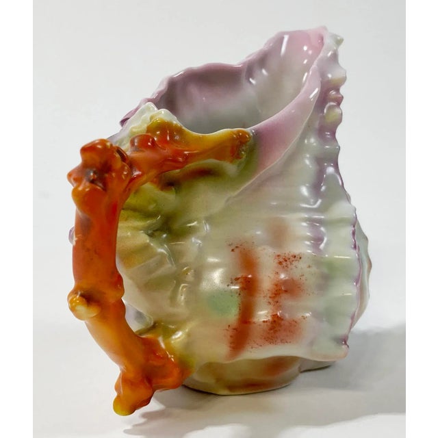Early 20th Century Antique Porcelain Royal Beyreuth Shell Creamer For Sale - Image 5 of 8