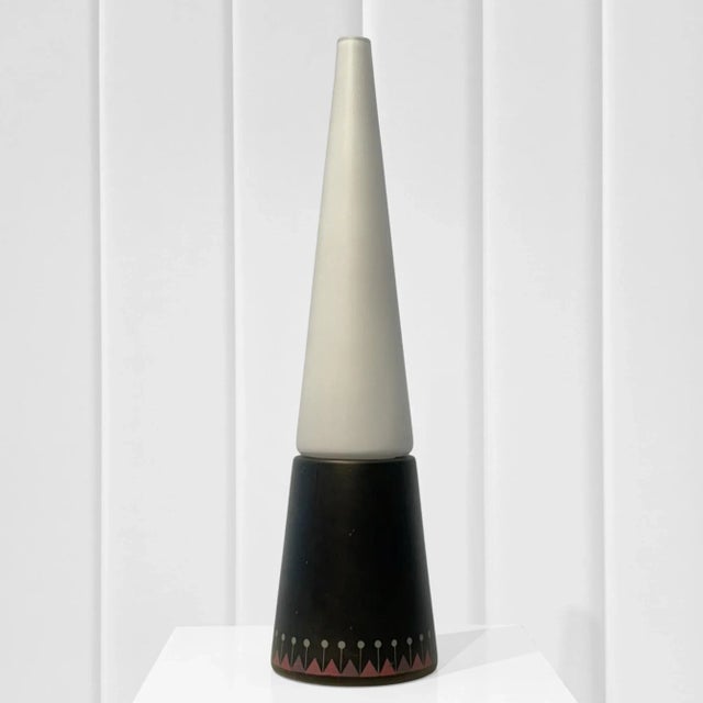 Mid-Century Conical Table Lamp in Glass & Wood by Hans-Agne Jakobsson for Hans-Agne Jakobsson Ab Markaryd, Sweden, 1950s For Sale - Image 11 of 11