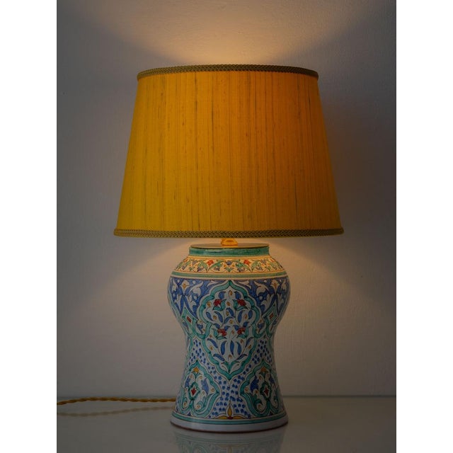 Spanish Hand-Painted Ceramic Table Lamp from Granada Pottery For Sale - Image 5 of 17