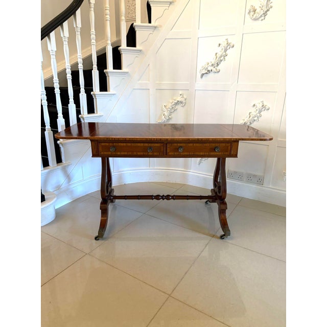 Fine Antique Edwardian Figured Mahogany Side Table, 1910 For Sale - Image 10 of 17