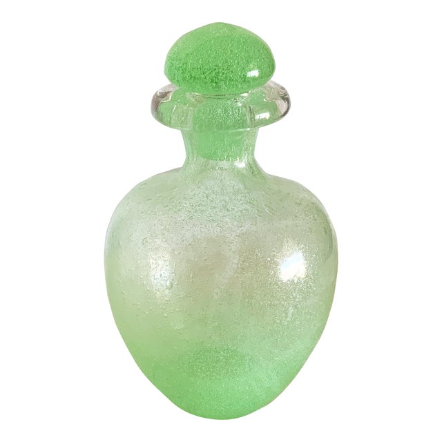 Vintage Pulegoso-Style Blown Glass Apothecary Jar With Stopper For Sale