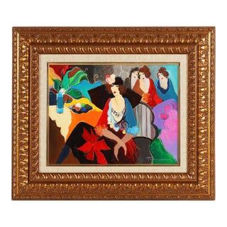 https://www.artsy.net/artwork/itzchak-tarkay-four-after-the-party-hand-embellished-serigraph-on-linen-120-slash-150-framed For Sale