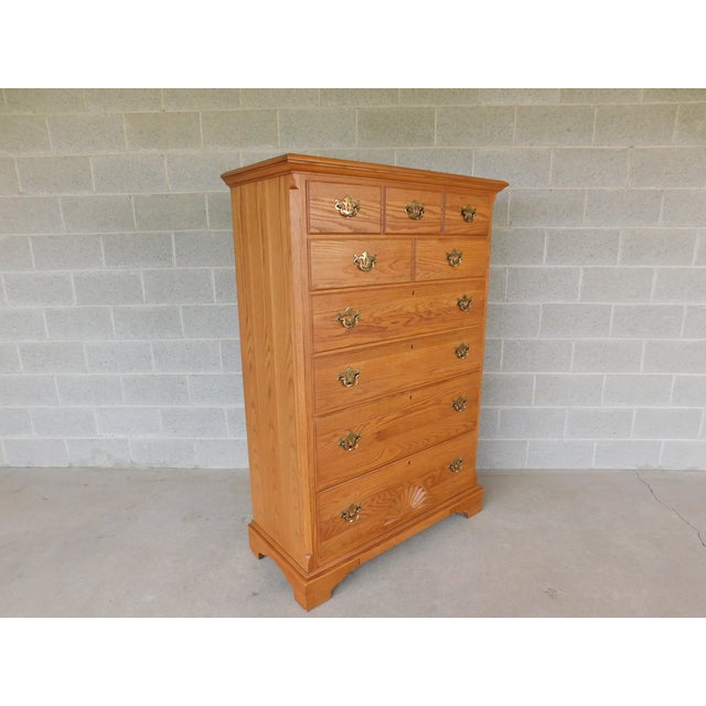 Thomasville American Oak Collection Georgian Style Tall Chest Features Fine Quality Made Construction, 6 Dovetailed...