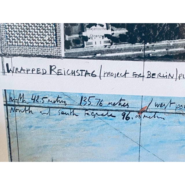 Black Christo & Jeanne-Claude, Wrapped Reichstag – Project for Berlin, Offset Lithograph with Fabric Sample, 1994, Framed For Sale - Image 8 of 18