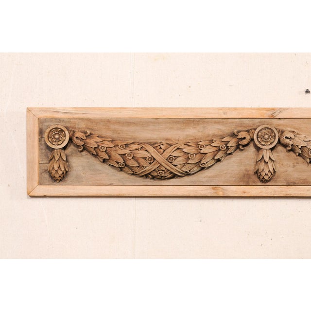 Wood Antique French Garland Swag Wall Panel, 5ft For Sale - Image 7 of 8