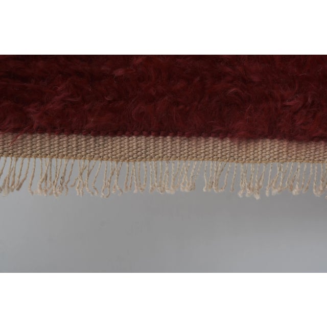 Tan Vintage Organic Woon Brown Angora Mohair Tulu Rug Runner For Sale - Image 8 of 12