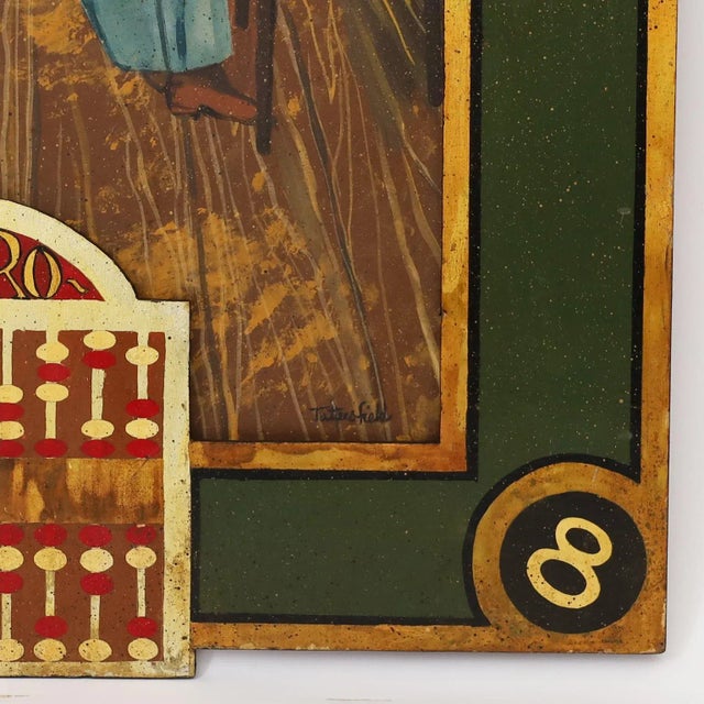 Two Acrylic Paintings on Board of a Cabaret Dancer and Poker Player For Sale - Image 11 of 13