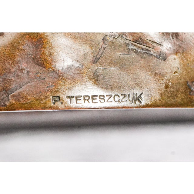 Antique Austrian Bronze Horse Polo Player Statue Sculpture Catchall Equestrian Desk Jewelry Dresser Home Decor For Sale - Image 14 of 17