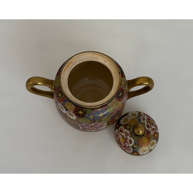 Late 19th Century Meiji Period Shuzan Satsuma Thousand Flowers Mille Fleur Demitasse Service, 13 Pieces For Sale - Image 13 of 16