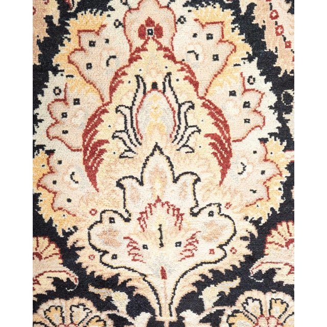 Traditional Mogul, One-of-a-Kind Hand-Knotted Area Rug in Black, 9' 1" x 12' 3" For Sale - Image 3 of 8