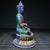Vintage Liuli Glass Medicine Buddha Statue With Polychrome Decoration For Sale - Image 4 of 9