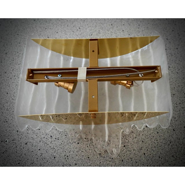 2000 - 2009 Vintage Art Deco Murano Art Glass Sand Blasted Wall Light, 2000 For Sale - Image 5 of 10