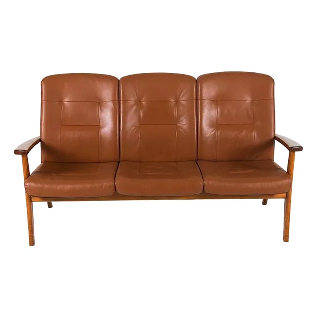 Farstrup Danish Modern Leather Sofa For Sale