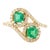 Two Stone Emerald Halo Wedding Ring Gift for Her Size 6.5 For Sale