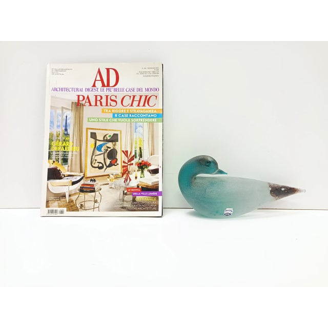 Teal Scavo Glass Bird by Gino Cenedese, 1960s For Sale - Image 4 of 12
