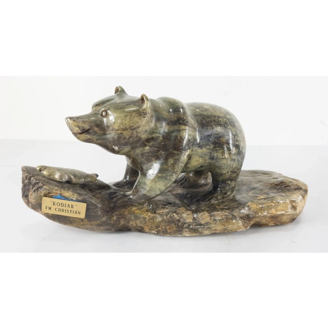 We are selling this nicely carved Native American Indian Inuit or Eskimo style carving. The serpentine stone has been...