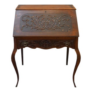 Early 20th Century Victorian Slant Top Mahogany Desk For Sale