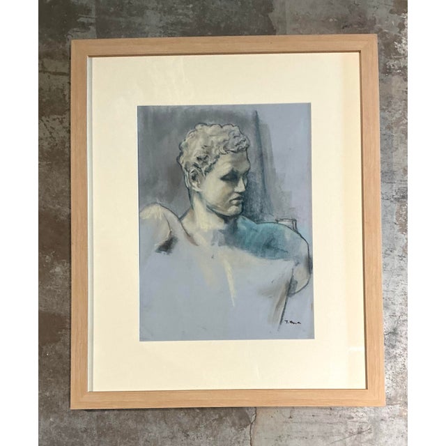 Vintage Framed Classical Bust Study on Paper For Sale - Image 12 of 12