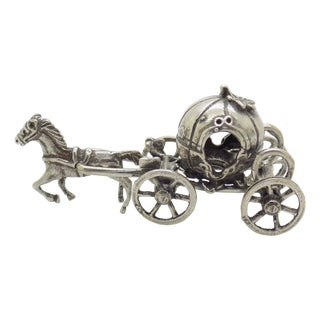 Vintage Italian Handmade Genuine Silver Cinderella Carriage Figurine by Arpa Silversmith, 1970s For Sale