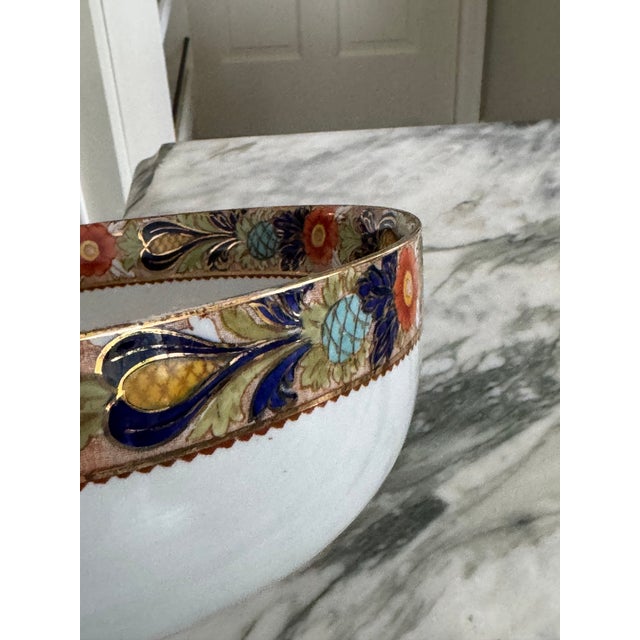 Early 20th Century Antique Frederich Rhead Wood & Sons Wincanton Imari Style Large Serving Bowl For Sale - Image 5 of 14