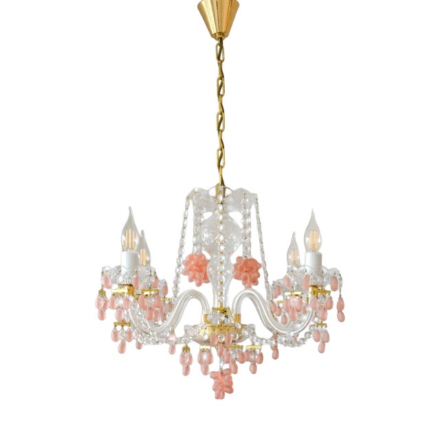 Bohemian Crystal Grape Chandelier by Václav Hanus, Former Czechoslovakia, 1970s For Sale