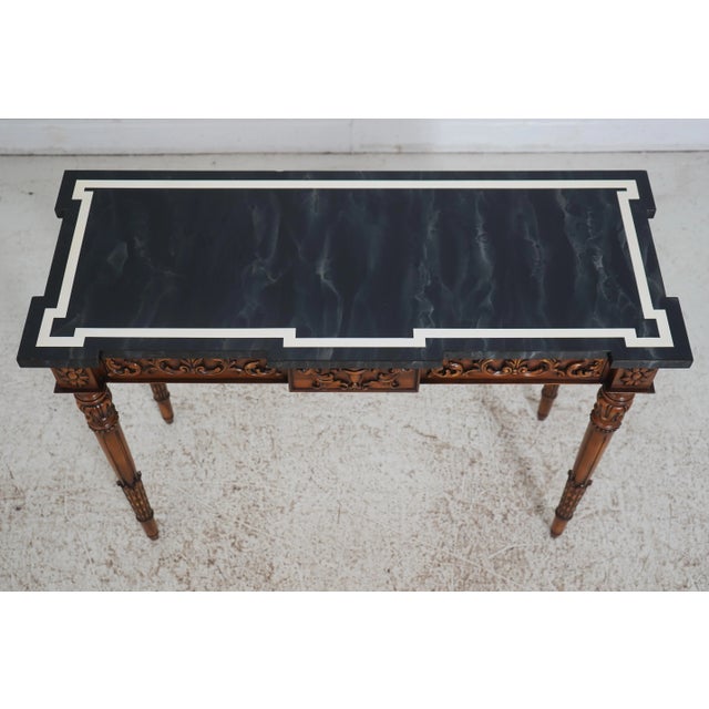 French Karges French Louis XVI Style Carved Console Table For Sale - Image 3 of 12