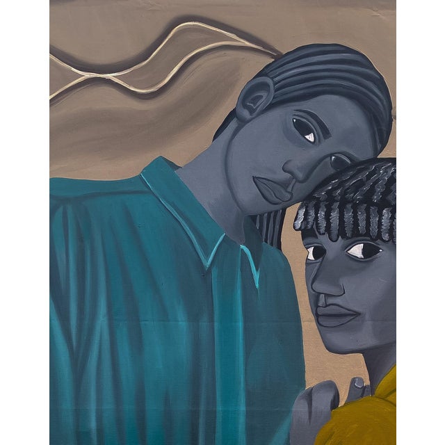 Contemporary "Soulmates in Every Step", Oil on Canvas Painting by Olayinka Salami For Sale - Image 3 of 5