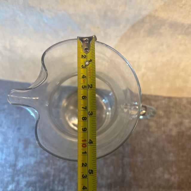 Glass Vintage Heritage by Princess House Detached Handle Etched Glass Pitcher For Sale - Image 7 of 8