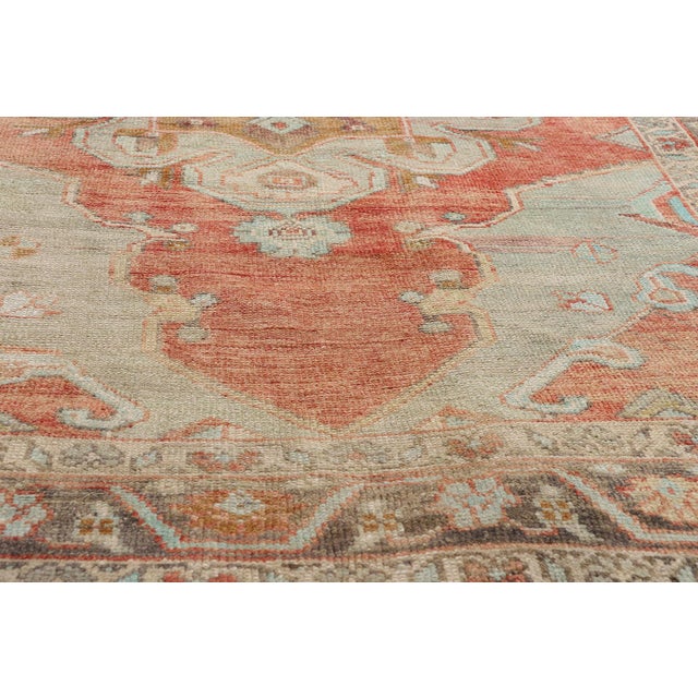 Mid 20th Century Vintage Turkish Oushak Rug, 04'07 X 09'06 For Sale - Image 5 of 10