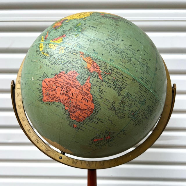 Wood Replogle 1950s Mid-Century Modern Standing Globe For Sale - Image 7 of 17