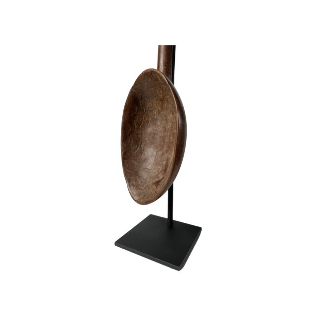 Mid 20th Century African Baule Ceremonial Spoon on Custom Mount For Sale - Image 5 of 6
