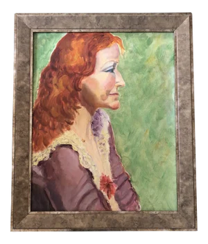 Vintage 1970’s Female Portrait Painting Framed