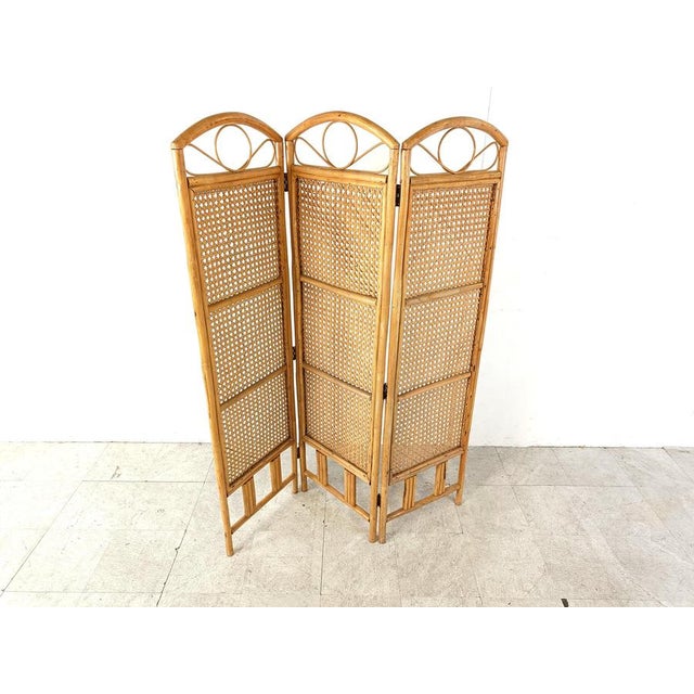 1970s Vintage Bamboo Folding Screen, 1970s For Sale - Image 5 of 10