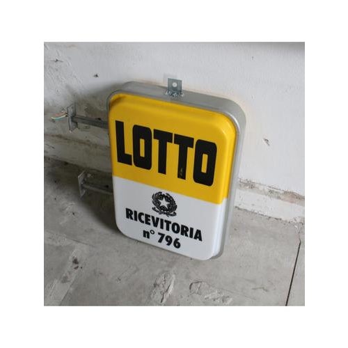 Double-Sided Illuminated Lotto No. 796 Sign, 1950s-1960s For Sale - Image 4 of 10