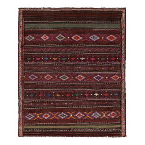 1950s Vintage Baluch Afghan Rug in Polychromatic Patterns by Rug & Kilim