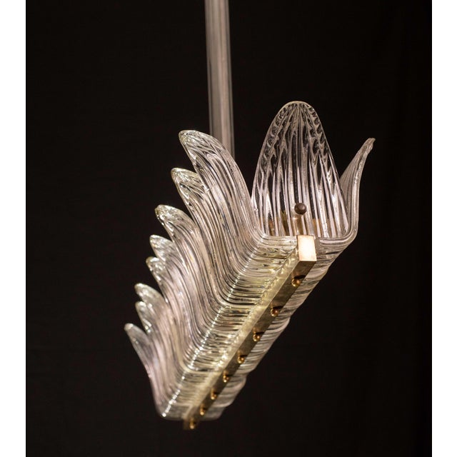 Set of 2 Large Art Decò Chandelier by Barovier E Toso, Murano Glass, 1940 For Sale - Image 11 of 12