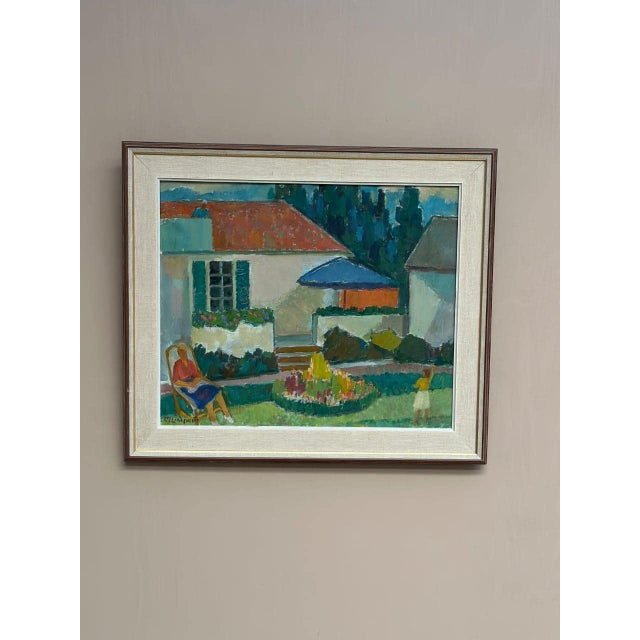 Carl Magnus Lindqvist, Summer Cottage, 1960s, Oil on Canvas, Framed For Sale - Image 4 of 18
