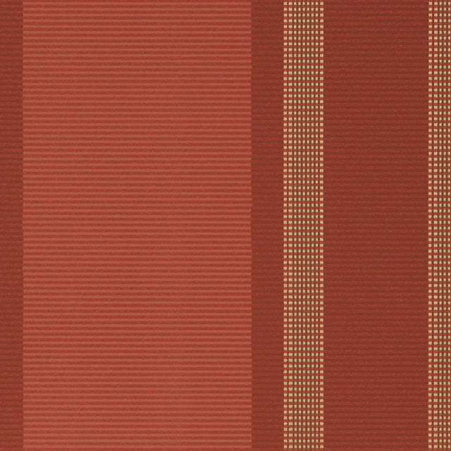 Contemporary Sample - Schumacher Morgan Stripe Wallpaper in Coral For Sale - Image 3 of 3