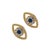 Early 21st Century Blue Sapphire Diamond & Gold Evil Eye Stud Earrings, A Pair For Sale - Image 5 of 8