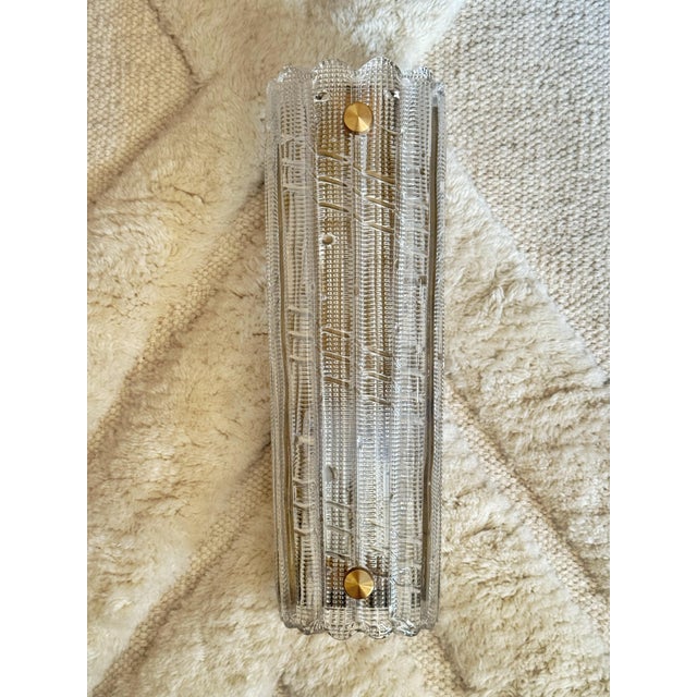 Metal Vintage Crystal and Brass Wall Sconce by Carl Fagerlund for Orrefors & Lyfa, 1960s For Sale - Image 7 of 7