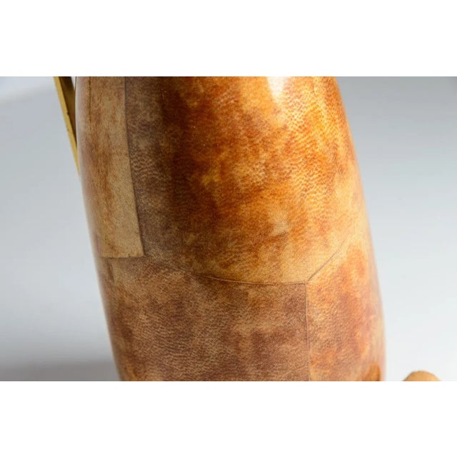 Metal Aldo Tura Lacquered Goatskin & Brass Thermos 1960s For Sale - Image 7 of 11