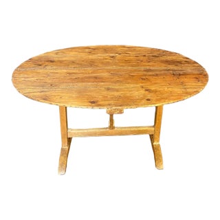 Large Oval Walnut French Early 19th Century Tilting Wine Tasting Table For Sale