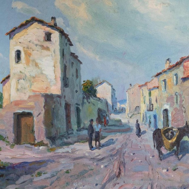 Ramon Trulls Pons, Impressionist Caserras Village Street Scene, Oil Painting For Sale - Image 4 of 9