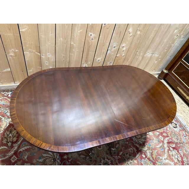 Large Extendable English Mahogany Regency Style Table with Brass Claw Legs, 1890s For Sale - Image 10 of 13